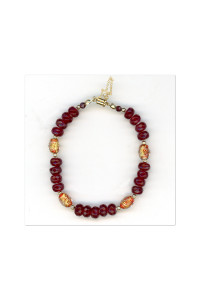 Garnet and India Glass Bracelet
