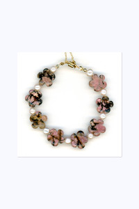 Rhodonite and Pearl Bracelet