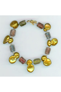 Twinned Pearl and India Glass Bracelet