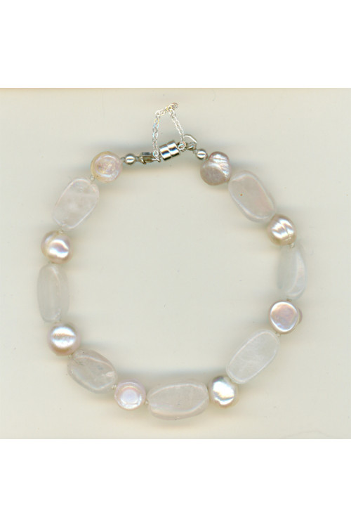 Rose Quartz and Pearl Bracelet