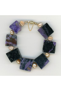 Charoite and Freshwater Pearl Necklace