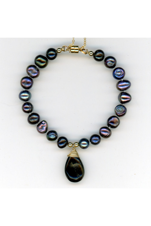 Pearl & Iolite Bracelet