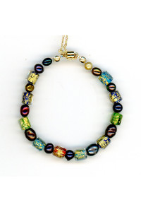 India Glass and Pearl Bracelet